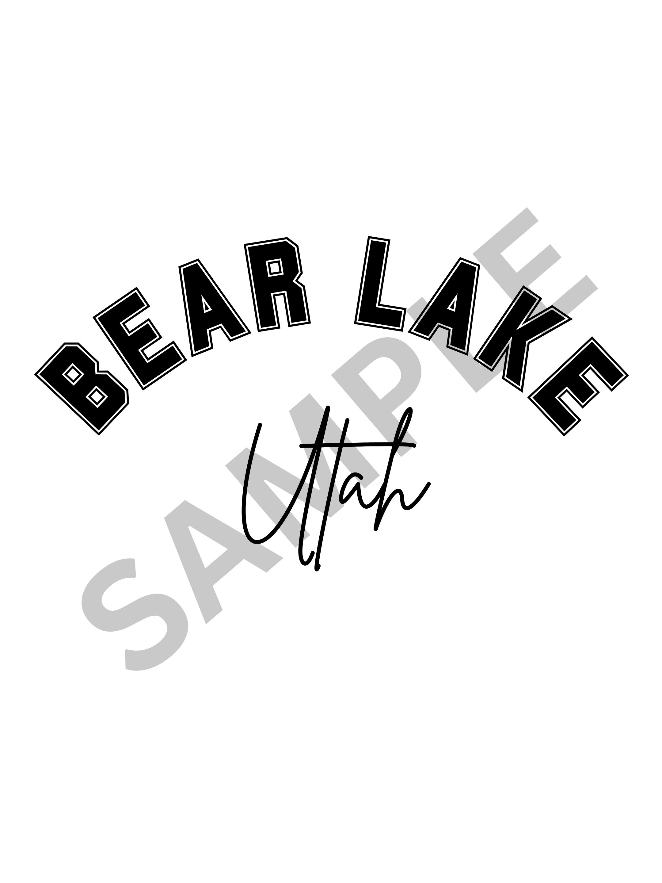 Bear Lake Utah Idaho Garden City SVG PNG for T Shirts, Crew Necks, Hoodies, Tanks Vinyl File Etsy
