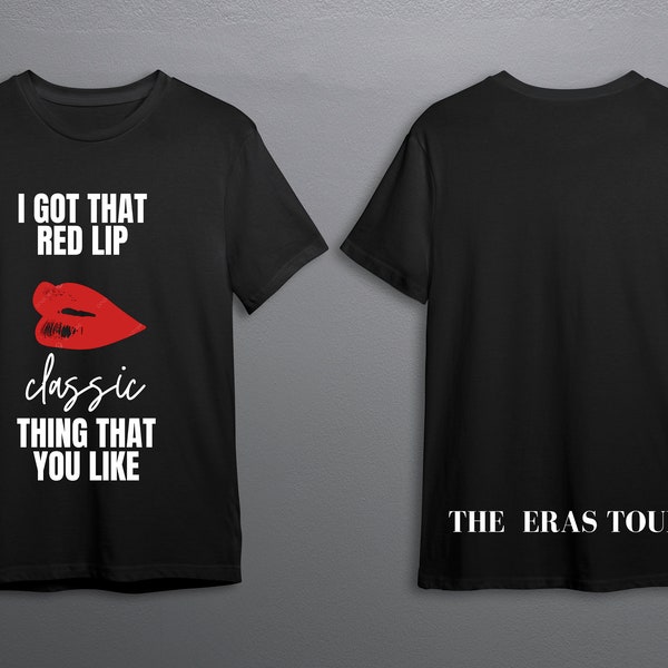 Eras tour Style "Red Lip" Swift SVG PNG for T shirts, hoodies, crew necks, tank tops, crop tops, jackets vinyl file