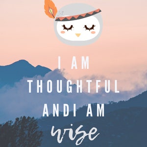 Woodland Affirmation Poster: Owl