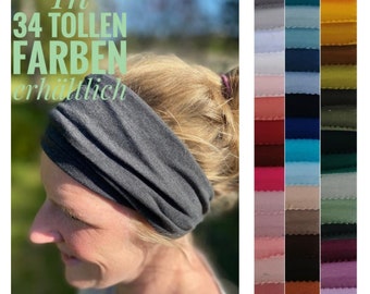 Stirnband doppelt gewickelt grau anthrazid Turban Halstuch