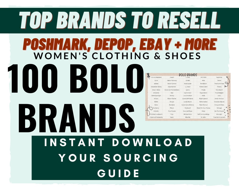 Clothing Brands to Resell on Poshmark Reseller BOLO Brands List Ebay