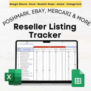 Digital Resell Listing Tracker, Reseller Listing Tracker, Reselling Listing Tracker, Reseller Listing Log, Reseller List, Reseller Listing