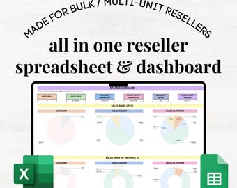Bulk Reseller Spreadsheet, Spreadsheet for Resellers, Reseller spreadsheet google sheet, inventory reselling spreadsheet, excel reseller