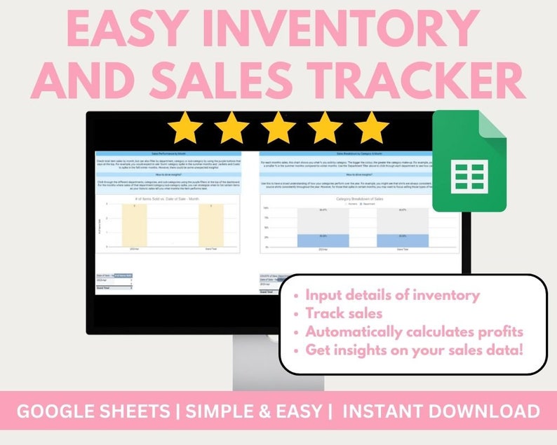Reseller Inventory and Sales Spreadsheet Business Tracker for Google