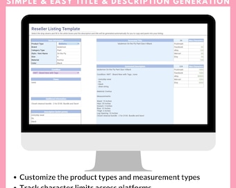 Reseller Listing Template, Poshmark Listing Template, eBay Template Listing, Poshmark List Tool, ebay listing, poshmark listing listing tool