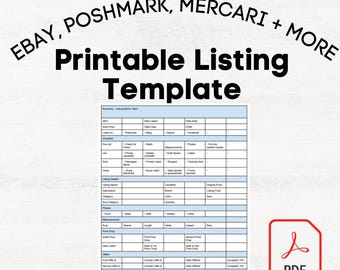 Poshmark Listing Template, Poshmark Printables, Poshmark Printable, Reseller Poshmark Template, Template Poshmark Reselling, Poshmark List
