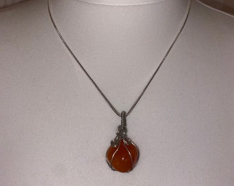 Carnelian agate necklace
