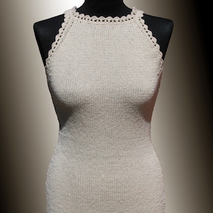 Cute Knitted Summer Dress, Halter Neck Dress