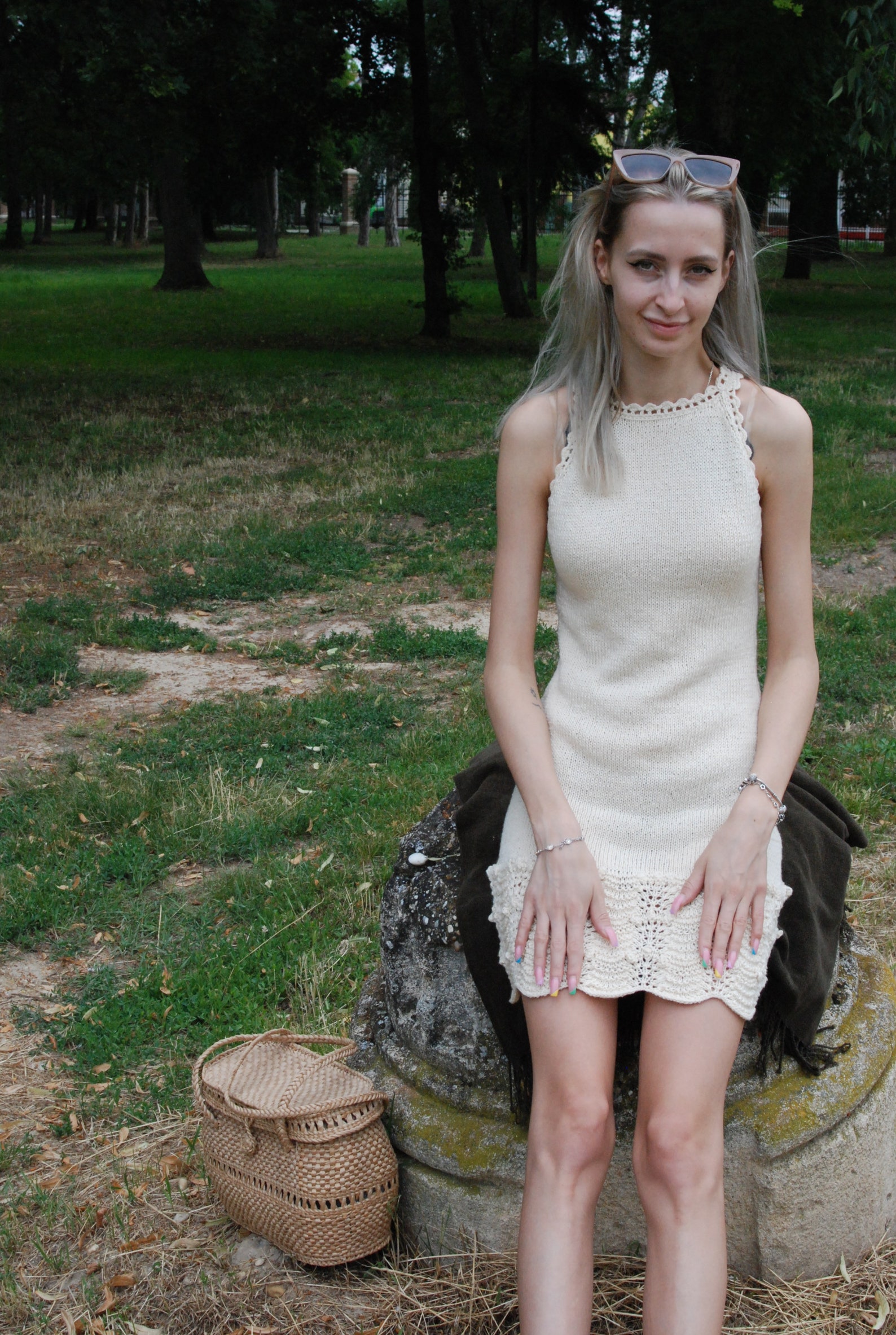 Cute Knitted Summer Dress, Halter Neck Dress - Etsy