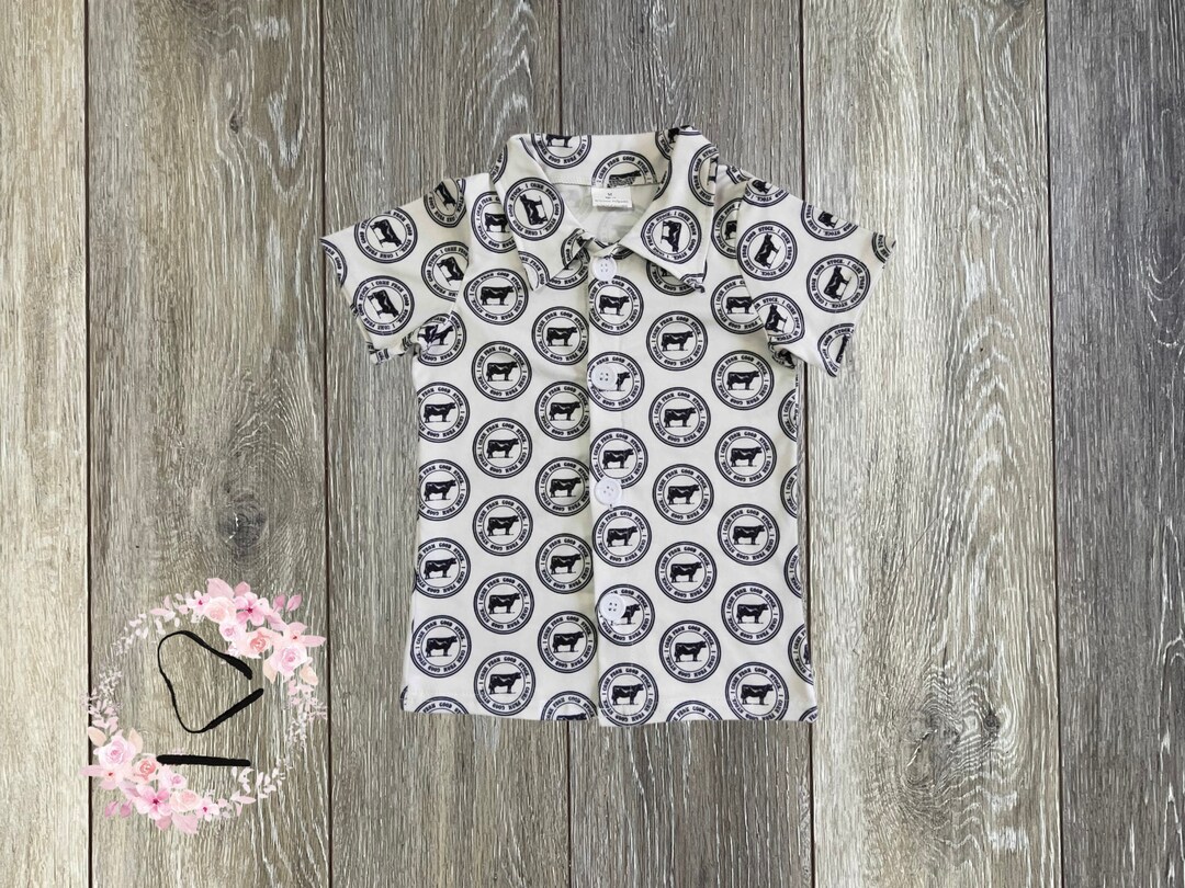 Polo Cow Pattern Short Sleeve Boy Cows Polo Shirt - Etsy