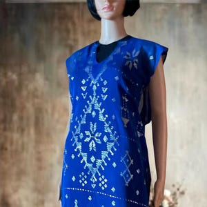 Traje egipcio azul real con vestido/túnica/galabeya/abaya sin mangas plateado azul oscuro con vestido de caña Saidi/danza del vientre plateado brillante