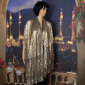 MINT! Excellent HEAVY ASSUIT Egyptian Vintage Silver piano shawl 1920&#39;s   Perfect Museum collectors