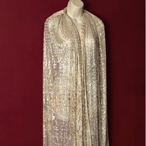 XL Glamorous Vintage Egyptian Assuit Wedding/ Piano Shawl 1930&#39;s Extra wide, Extra long Reduced