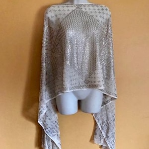 17 Lucent Diamond Egyptian Vintage Assuit Wedding Shawl Silver  STUNNING 1930&#39;s Egyptian Revival/Heavy assuit silver