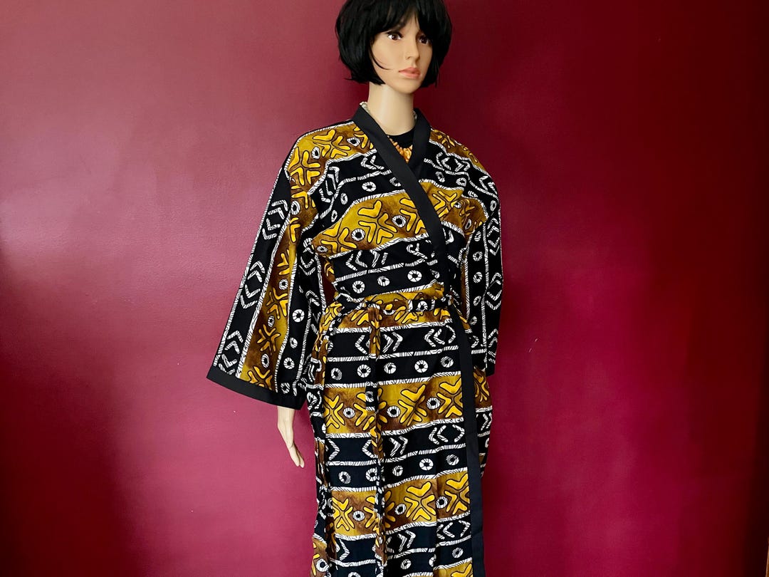 African Maasai Kenyan Kimono Open Robe/duster With Two Pockets and Tie ...