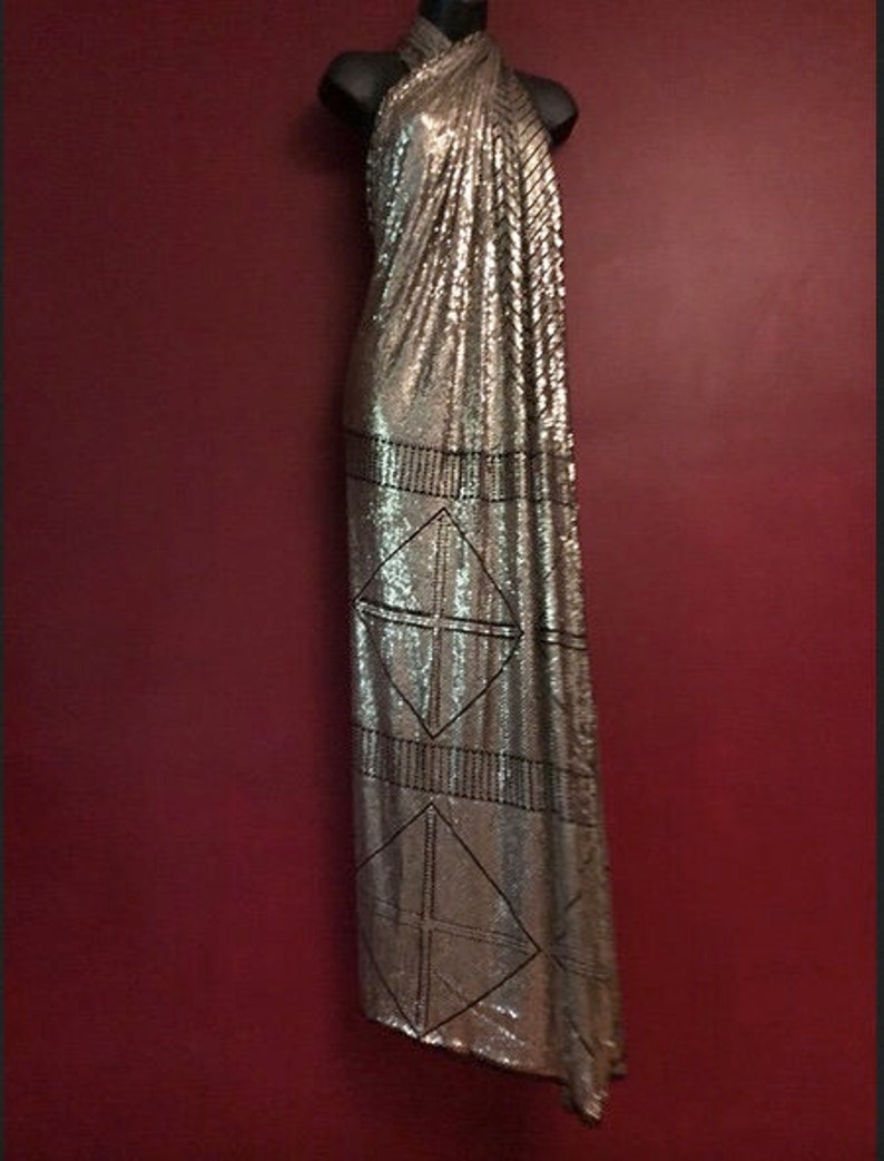 Spectacular Vintage Egyptian Assuit Piano Shawl Circa 1919 HEAVY image 10