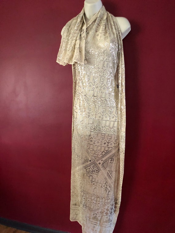 Heavy Egyptian Silver Vintage Assuit Wedding Shaw… - image 5
