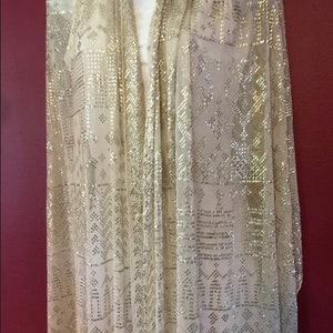 Palace Garden Oasis Egyptian Antique Assuit Wedding/Piano Shawl 1930&#39;s