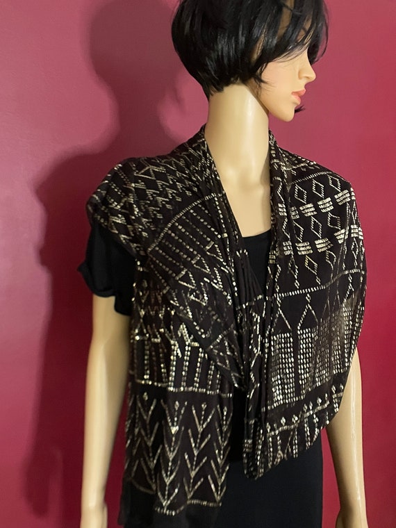 Black Egyptian Vintage 1920's ASSUIT with SILVER … - image 3