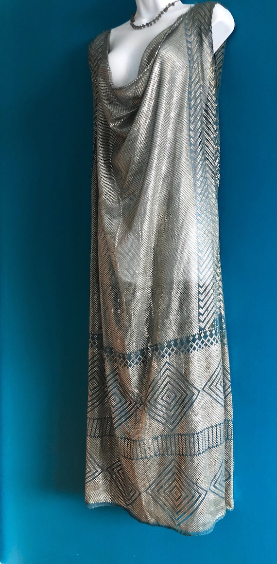 Cerulean Blue Vintage Egyptian Assuit Art Deco /Fl