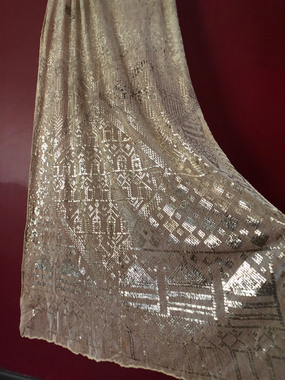 Heavy Egyptian Silver Vintage Assuit Wedding Shaw… - image 9