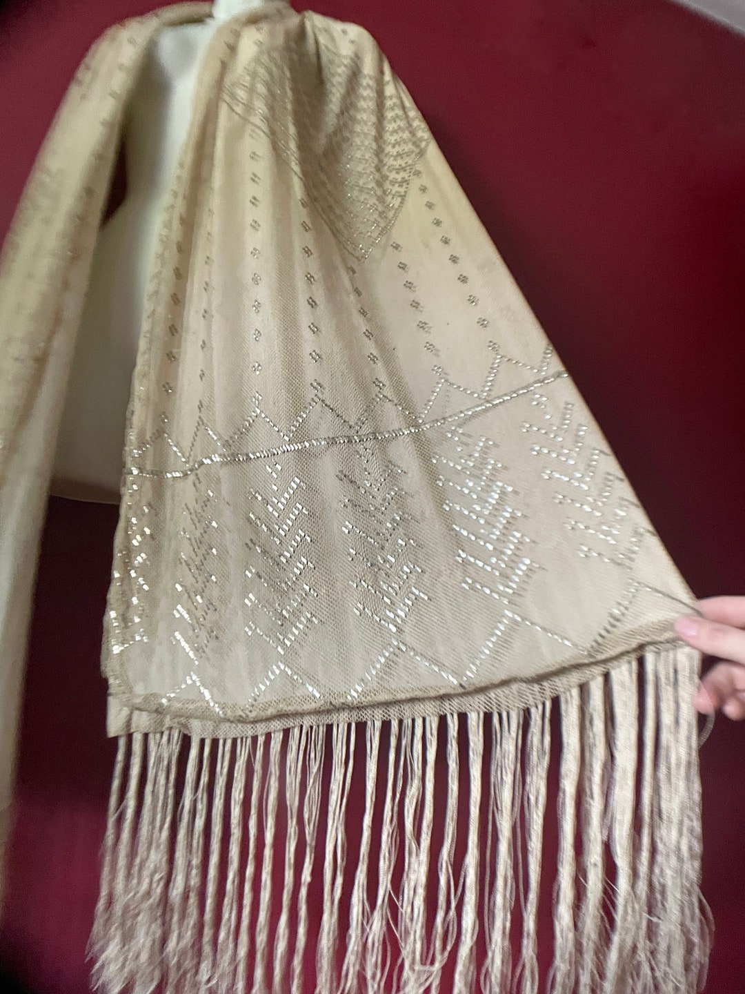 Flapper 's Delight 1930 VINTAGE Egyptian Assuit Shawl Gatsby/abbey ...