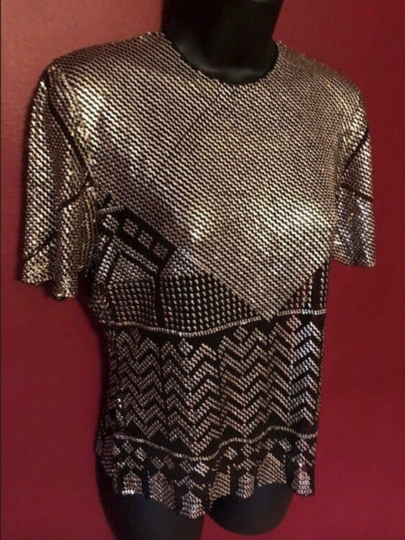 VINTAGE Egyptian Assuit Solid Silver Top /Blouse … - image 1