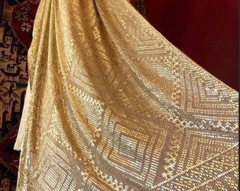 Midas Touch Gold Heavy Egyptian Vintage Assuit Shawl /Wrap 1919