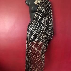 1910&#39;s  Antique Egyptian Assuit 15 Row Classic Motif Wedding shawl/ Bellydance Assuit/Egyptian Revival/Vintage Assuit