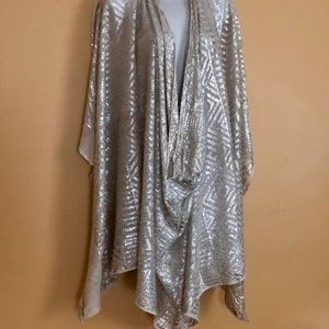Vintage Egyptian Heavy Silver Art Deco Geo Wedding Shawl  22 Rows of Fabulousness!