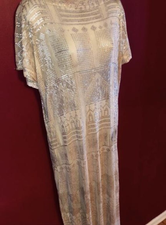 Vintage 1920’s Flapper Silver  Assuit Egyptian Shawl