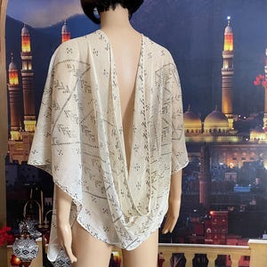 Classic Seven Diamond White Egyptian Assiut Shawl 1909  with bronze colored assuit thread. Bellydance shawl, fashionista, Egyptian revival