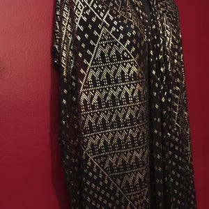 Camel Mania Egyptian Vintage Assuit Black Silver Shawl 1930&#39;s Bellydance  Drape Egyptian Revival Stunning silver