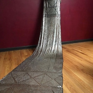 Spectacular Vintage Egyptian Assuit Piano Shawl Circa 1919 HEAVY  Bellydance  Egyptian Revival