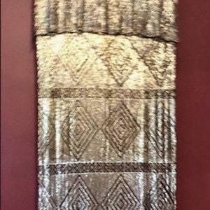 Forever Diamonds Egyptian Vintage Assuit Shawl  HEAVY Piano shawl 1930  EGYPTIAN Revival  SHOWGIRL Diamond Heavy