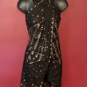 1920&#39;s Triple Diamond Vintage Egyptian Assuit  Black with Silver Bellydance Assuit Flapper Gatsby Egyptian Revival