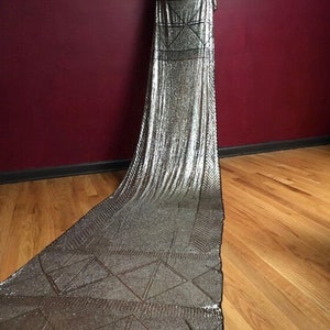 Spectacular Vintage Egyptian Assuit Piano Shawl Circa 1919 HEAVY image 2