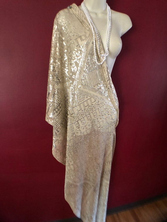Heavy Egyptian Silver Vintage Assuit Wedding Shaw… - image 1