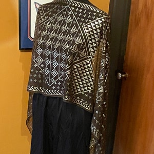 Dark Brown Vintage Egyptian Assuit with bright Silver 1930&#39;s  MINT Bellydance Vintage Assuit  Egyptian Revival