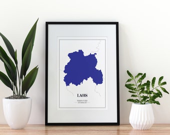 Laois County Minimal Map Print