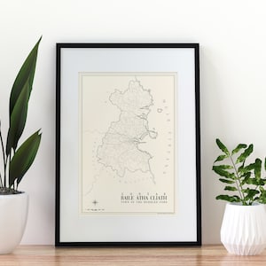 County Dublin Vintage Style Map