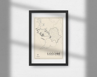 County Galway Vintage Style Map