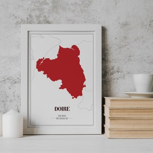 Derry County Minimal Map Print