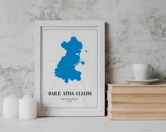 Dublin County Minimal Map Print