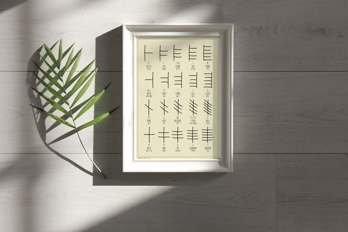 Ancient Irish Ogham Alphabet Print - Etsy