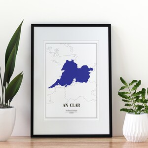 Clare County Minimal Map Print
