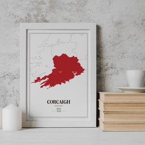 Impression de la carte minimale du comté de Cork