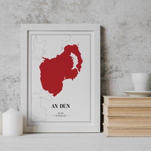 Down County Minimal Map Print