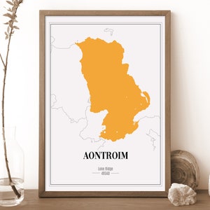 Antrim County Minimal Landkarte Druck