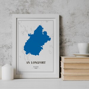 Longford County Minimal Map Print